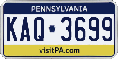 PA license plate KAQ3699