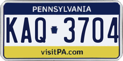 PA license plate KAQ3704
