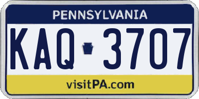 PA license plate KAQ3707