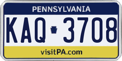 PA license plate KAQ3708