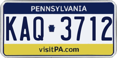 PA license plate KAQ3712