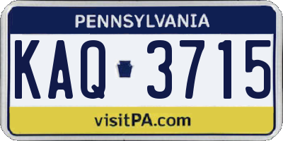 PA license plate KAQ3715