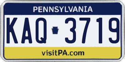 PA license plate KAQ3719