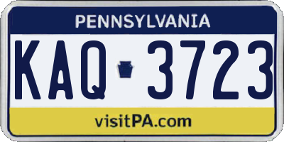 PA license plate KAQ3723