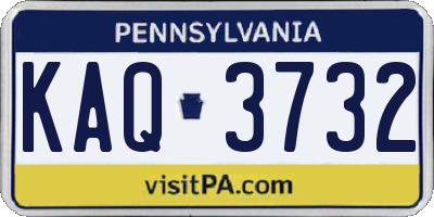 PA license plate KAQ3732