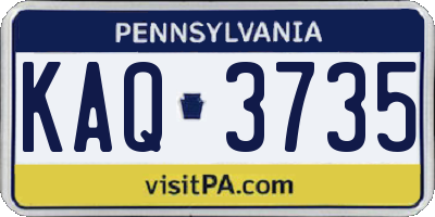 PA license plate KAQ3735