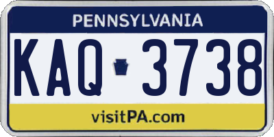 PA license plate KAQ3738