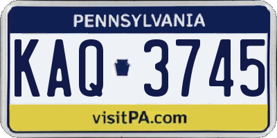 PA license plate KAQ3745