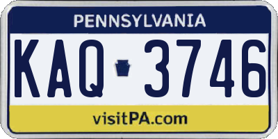 PA license plate KAQ3746