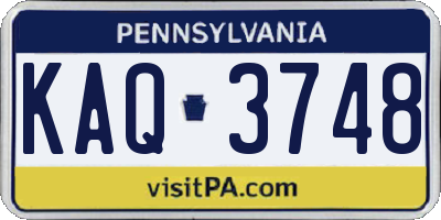 PA license plate KAQ3748