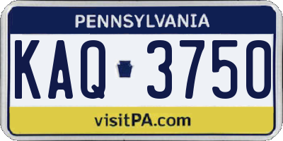 PA license plate KAQ3750