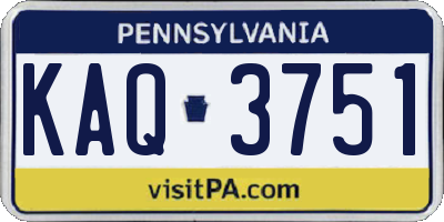 PA license plate KAQ3751