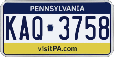 PA license plate KAQ3758