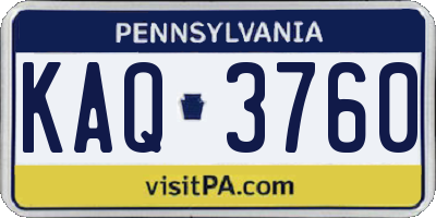 PA license plate KAQ3760