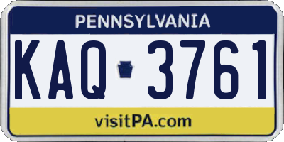 PA license plate KAQ3761
