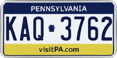 PA license plate KAQ3762