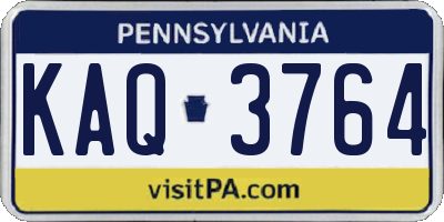 PA license plate KAQ3764
