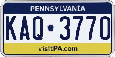 PA license plate KAQ3770