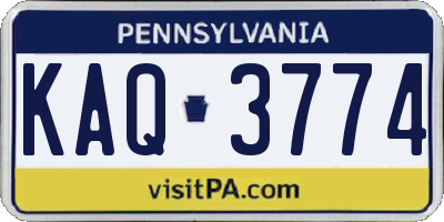 PA license plate KAQ3774