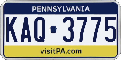 PA license plate KAQ3775