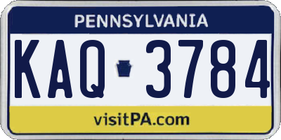 PA license plate KAQ3784