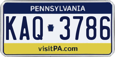 PA license plate KAQ3786