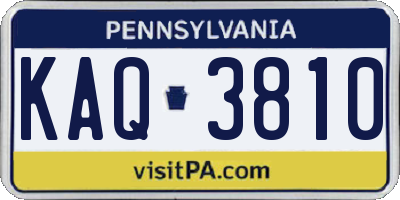 PA license plate KAQ3810