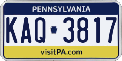 PA license plate KAQ3817
