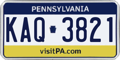 PA license plate KAQ3821