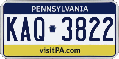 PA license plate KAQ3822