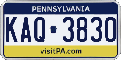 PA license plate KAQ3830