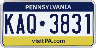 PA license plate KAQ3831