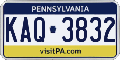 PA license plate KAQ3832