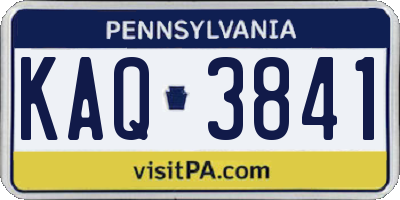 PA license plate KAQ3841