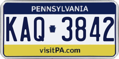 PA license plate KAQ3842