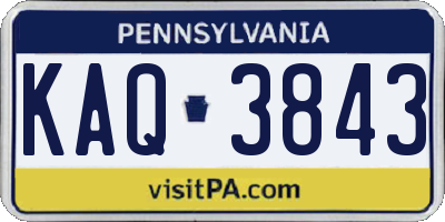 PA license plate KAQ3843