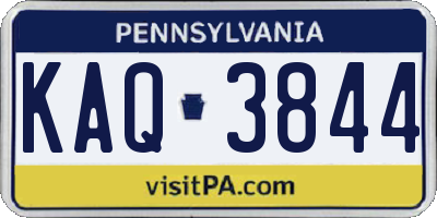 PA license plate KAQ3844