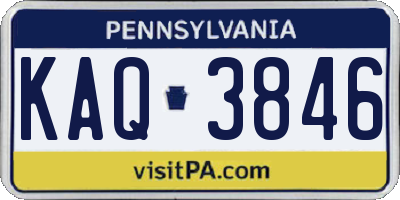 PA license plate KAQ3846