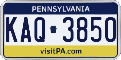 PA license plate KAQ3850