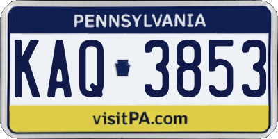 PA license plate KAQ3853