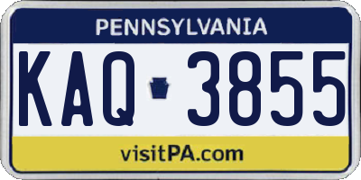 PA license plate KAQ3855