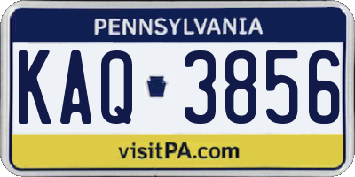 PA license plate KAQ3856