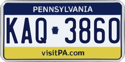 PA license plate KAQ3860