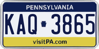 PA license plate KAQ3865