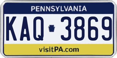 PA license plate KAQ3869