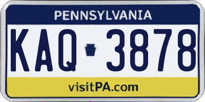 PA license plate KAQ3878