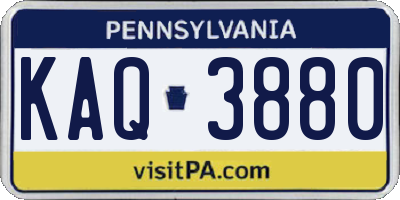PA license plate KAQ3880