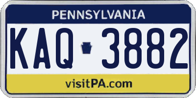 PA license plate KAQ3882