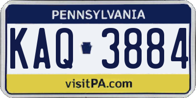 PA license plate KAQ3884