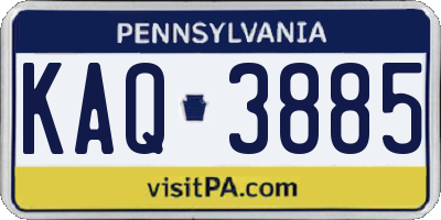PA license plate KAQ3885